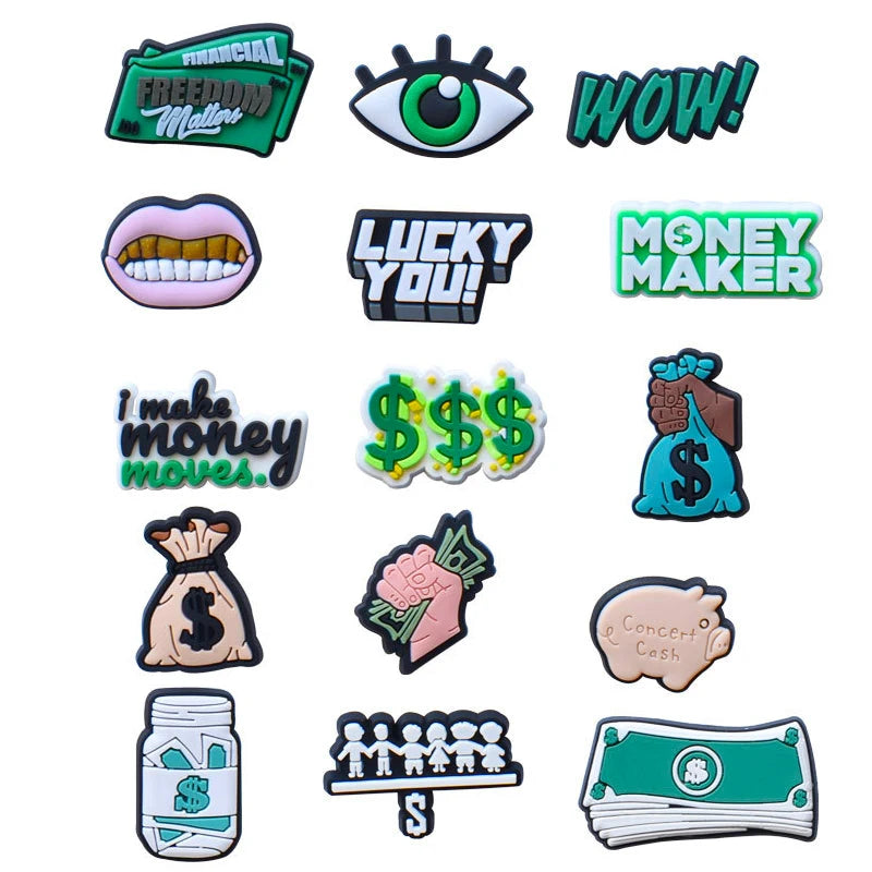 Trendy 1-Piece Money Shoe Charms for Crocs - Fun Jibbitz Accessories for Women & Men - Perfect for Clogs, Sandals & Party Favors - Great for Casual Wear, Beach Outings & Gift Giving