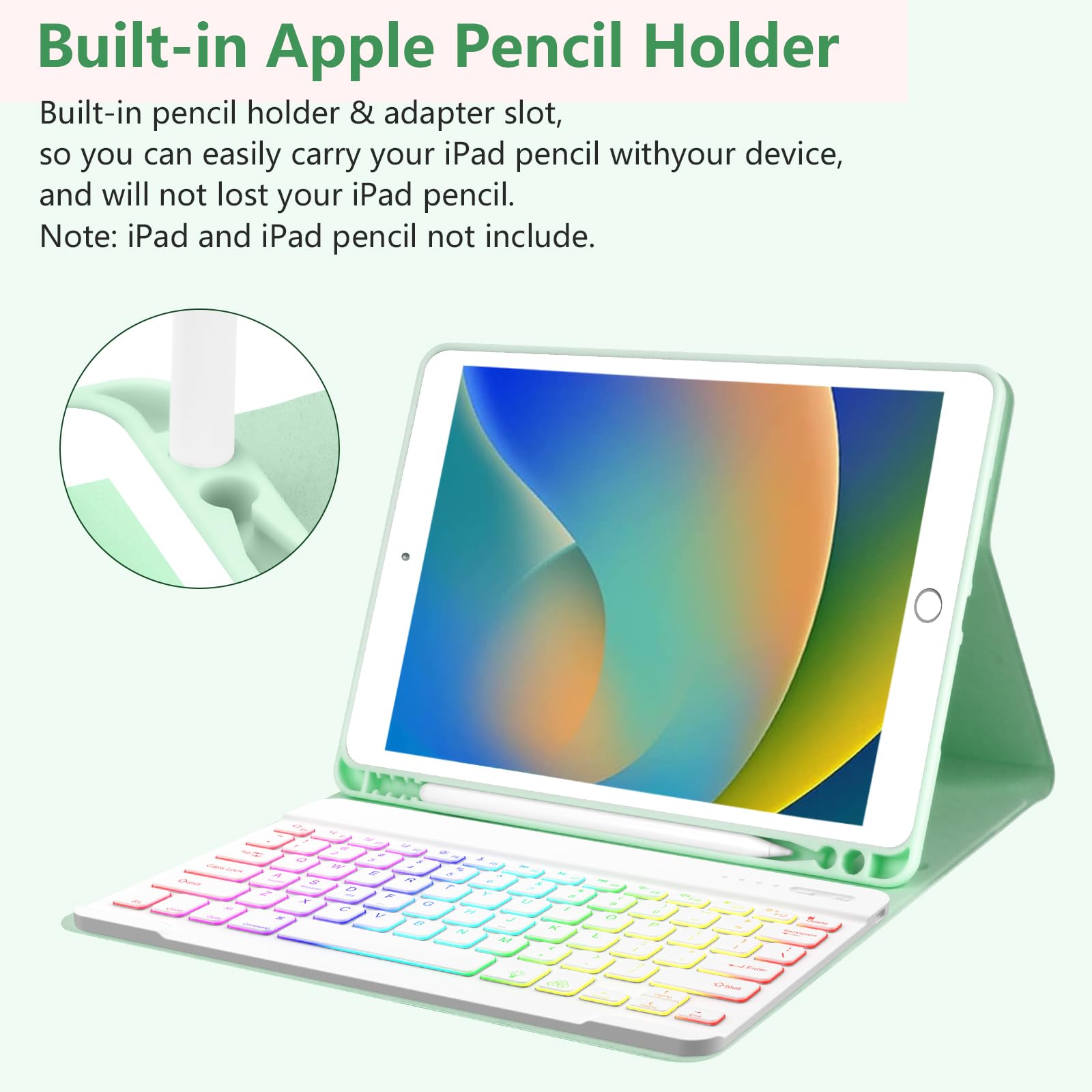 MORECOO Wireless Keyboard Case for iPad 9th/8th/7th Gen & iPad Air 3rd Gen & iPad Pro 10.5