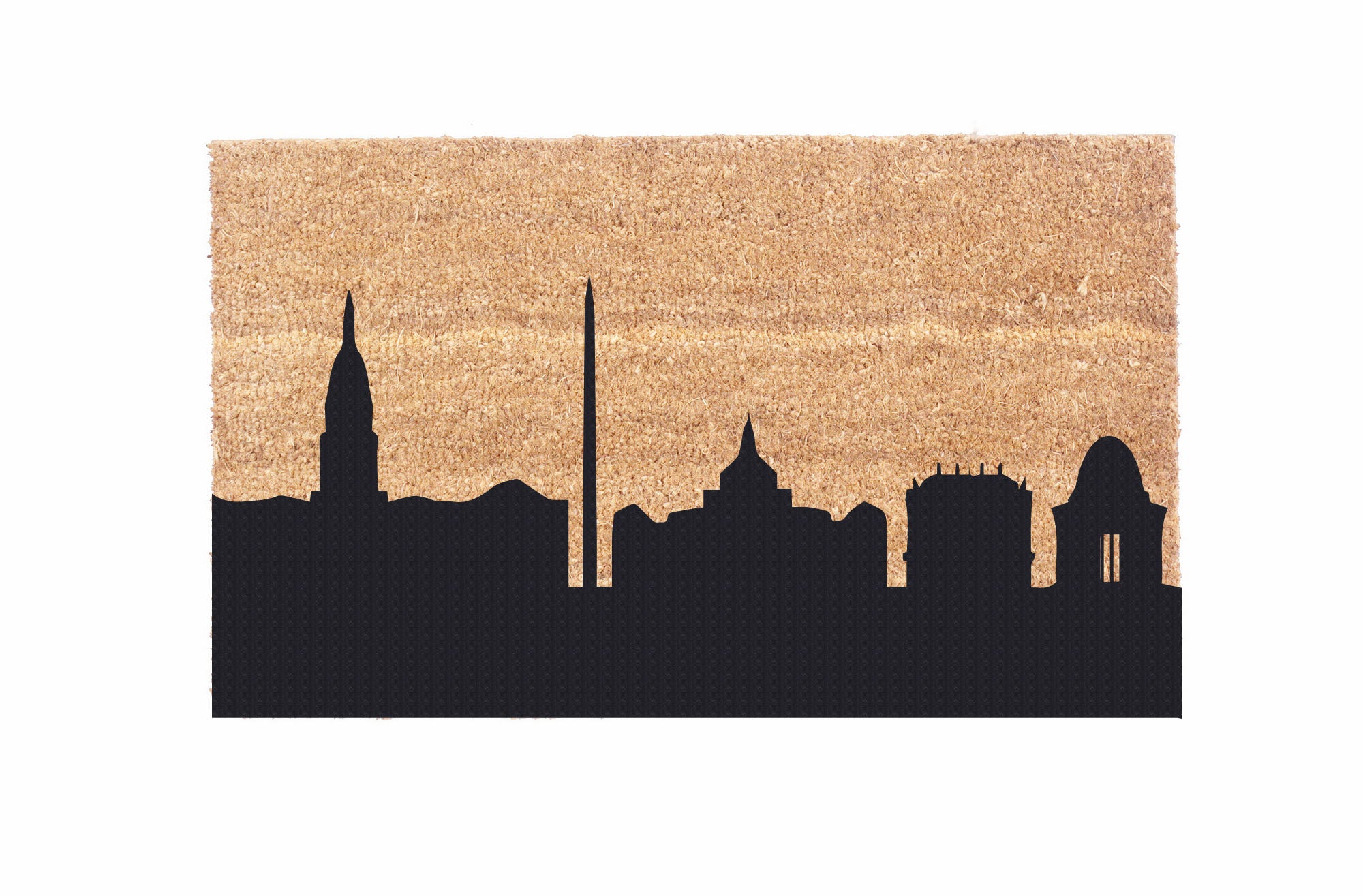 Stylish City Skyline Coco Doormat - Non-Slip Entryway Rug for Home & Office Decor - Perfect for Front Door, Patio, and Indoor Use