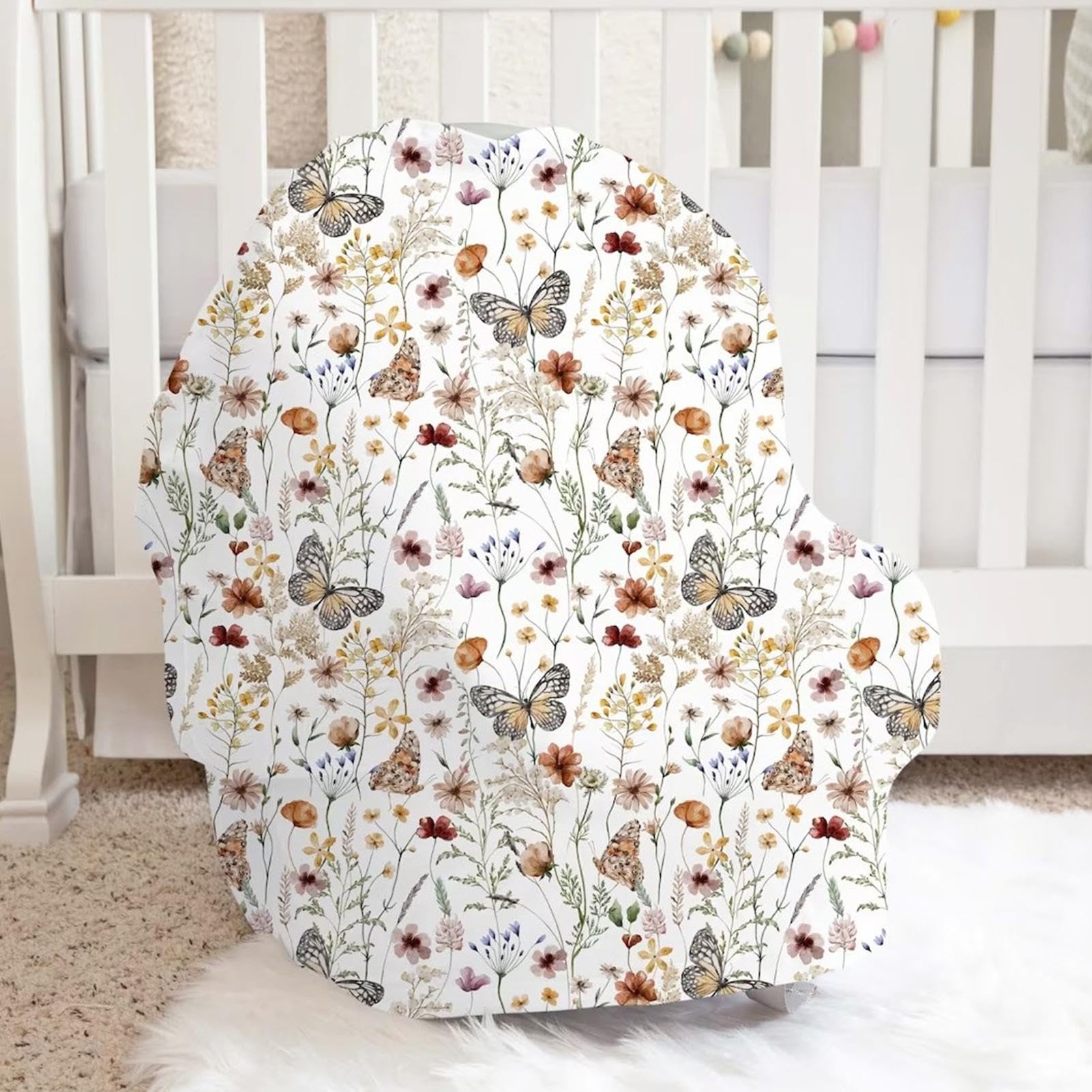 Breathable Baby Car Seat Cover - Portable & Lightweight Nursing Cover for Breastfeeding | Perfect for Travel, Strollers & Car Seats