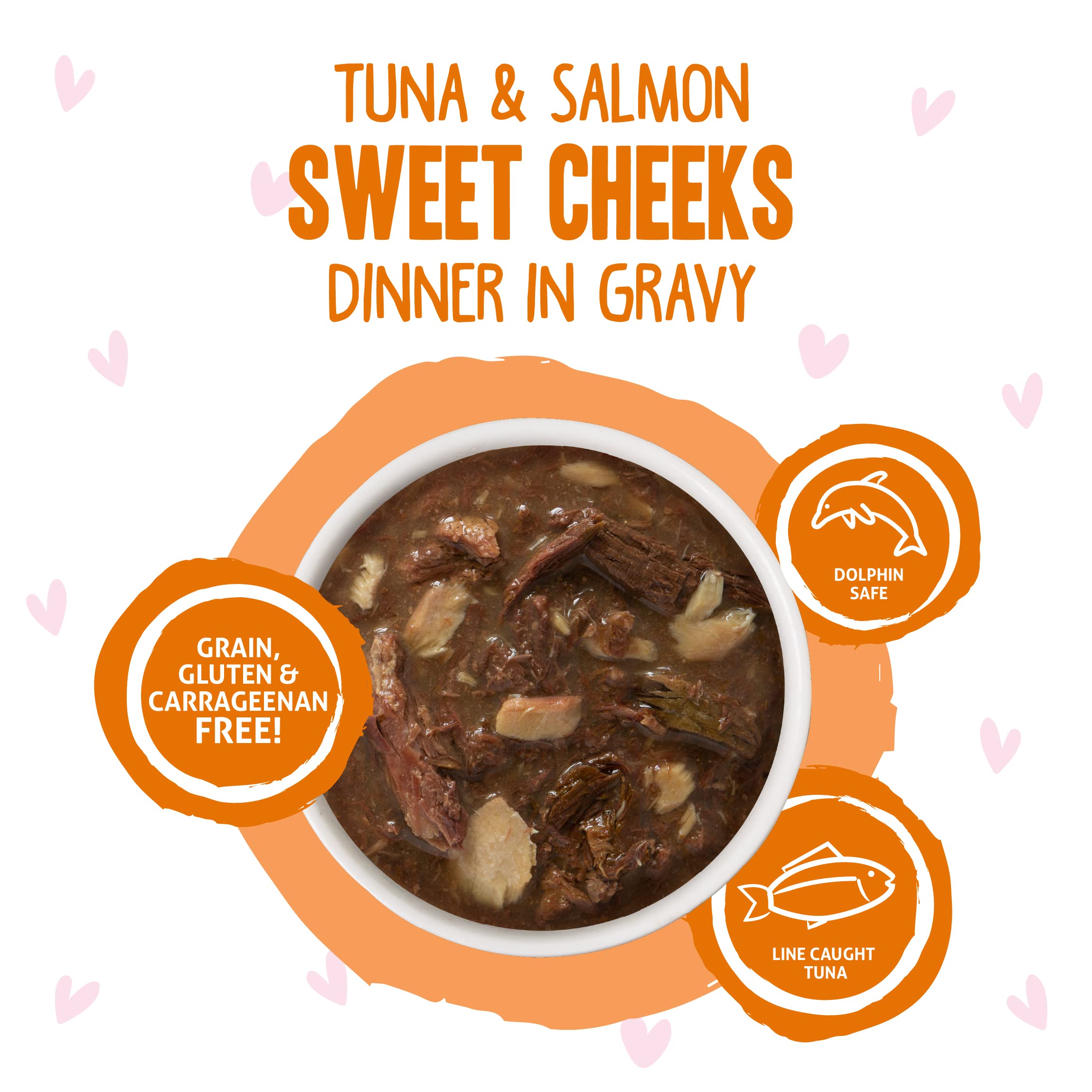 Weruva B.F.F. OMG Tuna & Salmon in Gravy Wet Cat Food - Grain-Free, High Protein, Natural Ingredients for Adult Cats - 3oz Pouch (Pack of 12) - Perfect for Mealtime, Travel & Treats