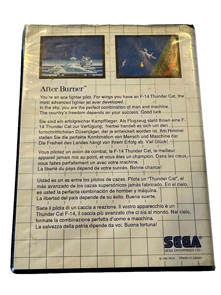 After Burner Sega Master System Video Game - Used Soft Case Edition (No Manual Included) | Retro Gaming, Collectible, 80s Arcade Experience