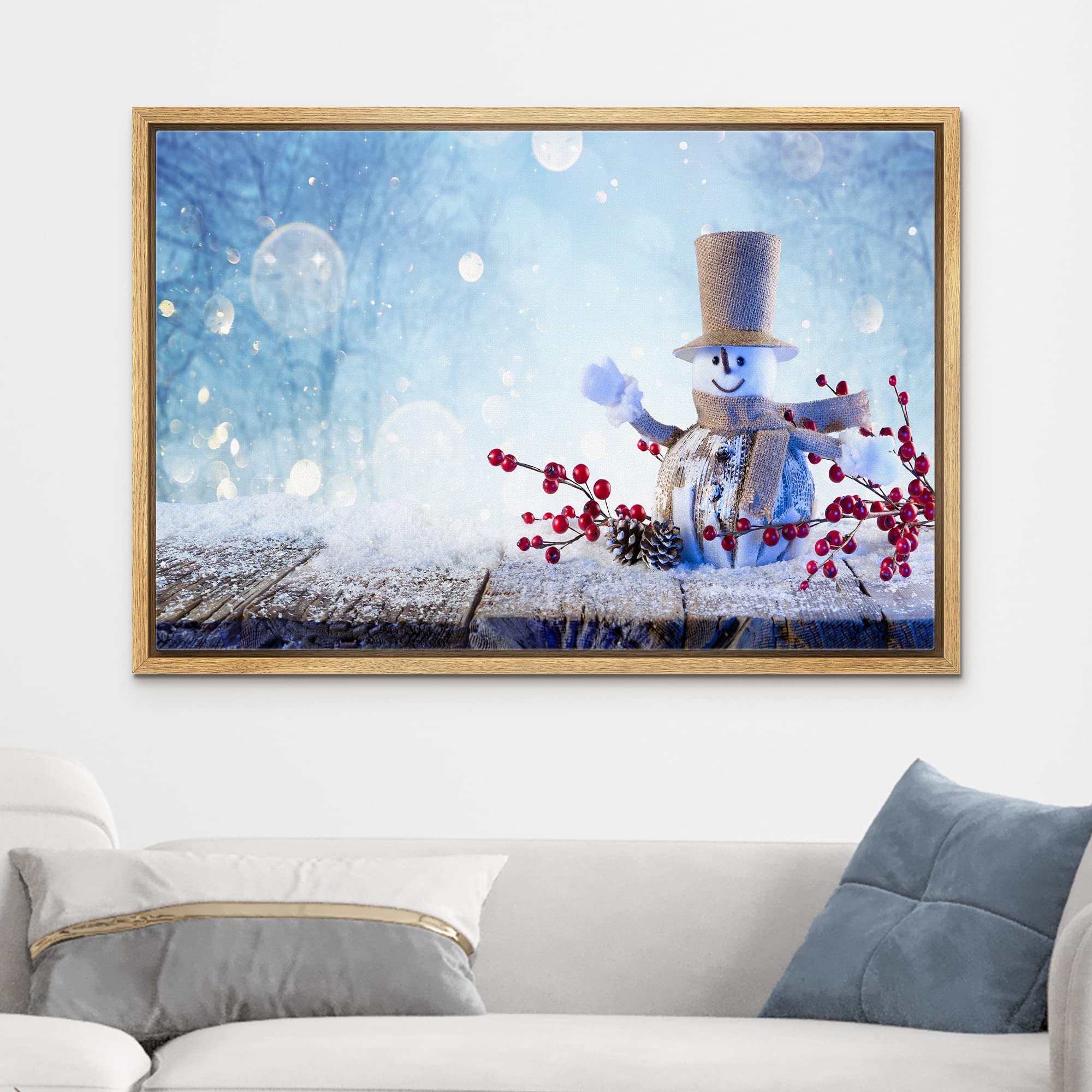 Wall26 Framed Canvas Wall Art - Merry Christmas Pictures, Home Wall Decorations for Bedroom, Living Room, Office, Canvas Prints - 16