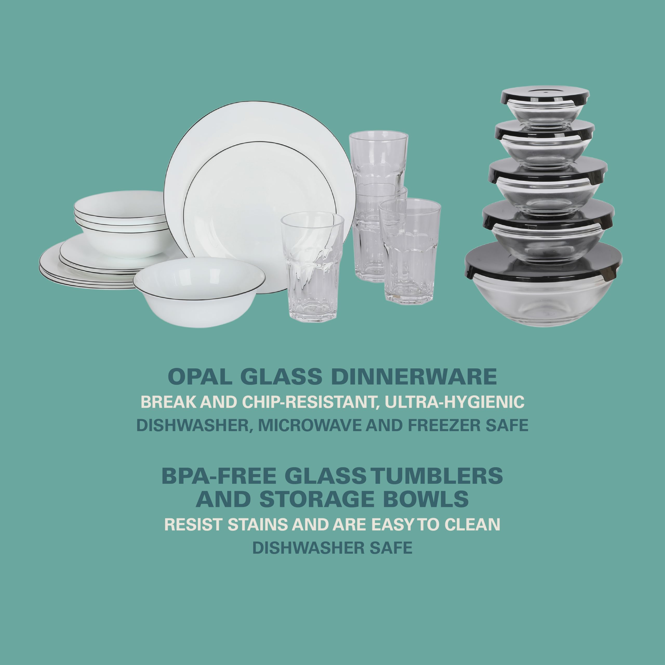 Gibson Home 74-Piece Complete Kitchen Set - Pots & Pans Cookware, Dinner Plates & Bowls, Knife Block with Cutlery, Flatware Utensils, Kitchen Tools & Gadgets, Storage Containers, Drinking Glasses - Perfect for Small Apartments, College Dorms & Starter Homes