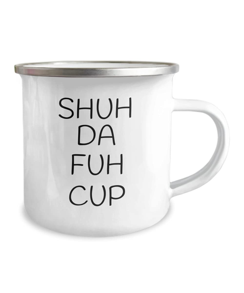 Funny Coffee Mug 12oz - Stainless Steel Enamel Camping Cup for Outdoor Adventures