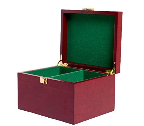 Premium Red Mahogany Wooden Chess Box with Staunton Pieces - Luxury Chess Storage for Home, Office & Tournament Play