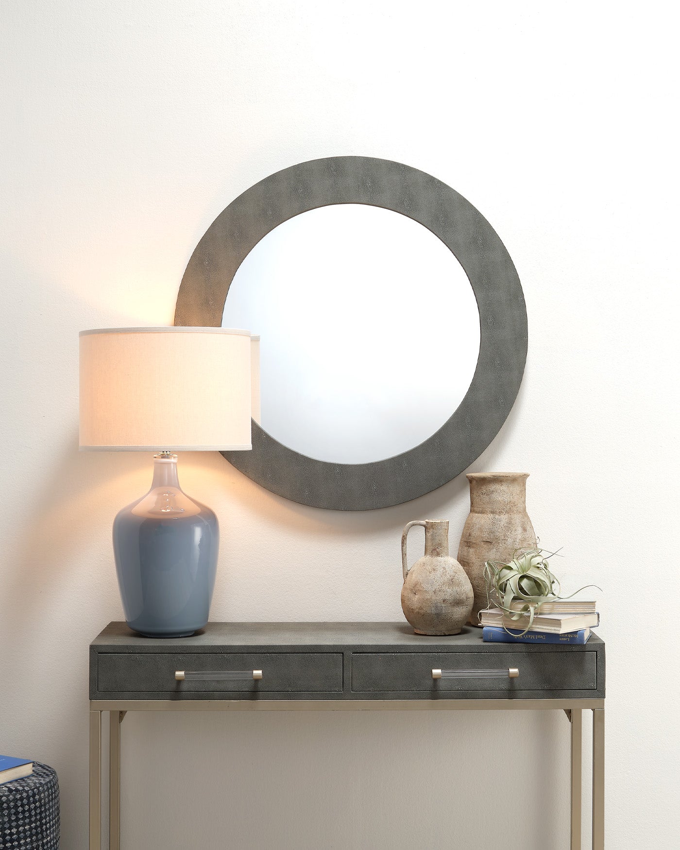 Stylish Grey Plum Jar Table Lamp - Perfect for Bedroom, Living Room & Office Decor