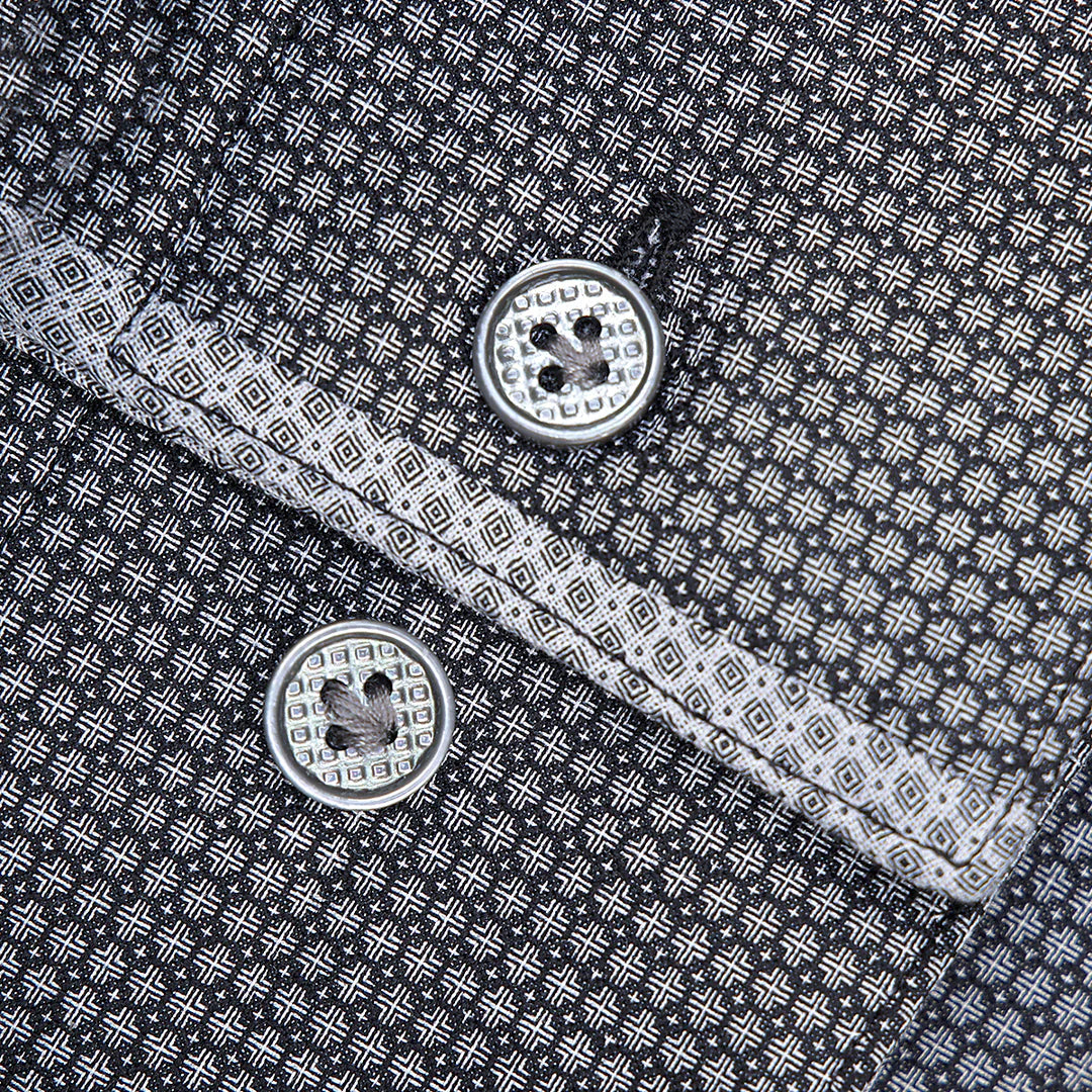 CMS0103 Men's Cuadra Black Casual Fashion Cotton Shirt - Breathable & Comfortable for Daily Wear, Office & Outings