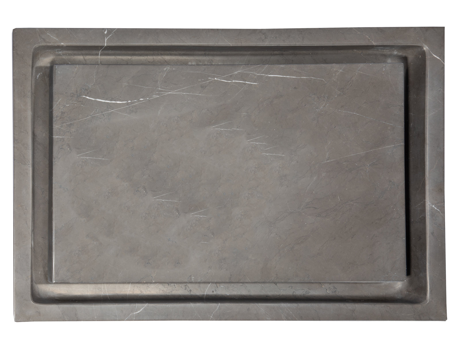 Rectangular Infinity Pool Sink - Honed Pietra Grey Marble Bathroom Vanity Vessel - Modern Luxury Basin for Spa, Hotel & Upscale Home Decor