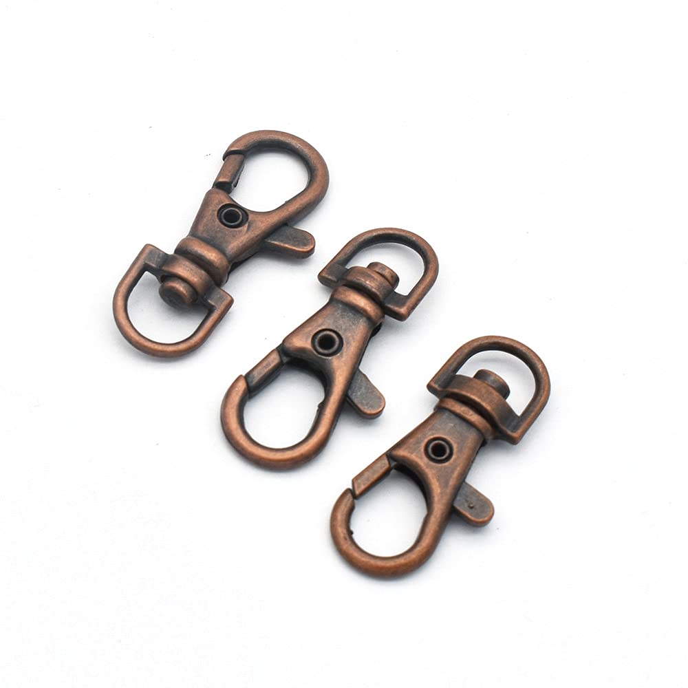 9mm Copper Swivel Clasp Lobster Claw Hook - 10PCS for Keys, Lanyards & DIY Crafts