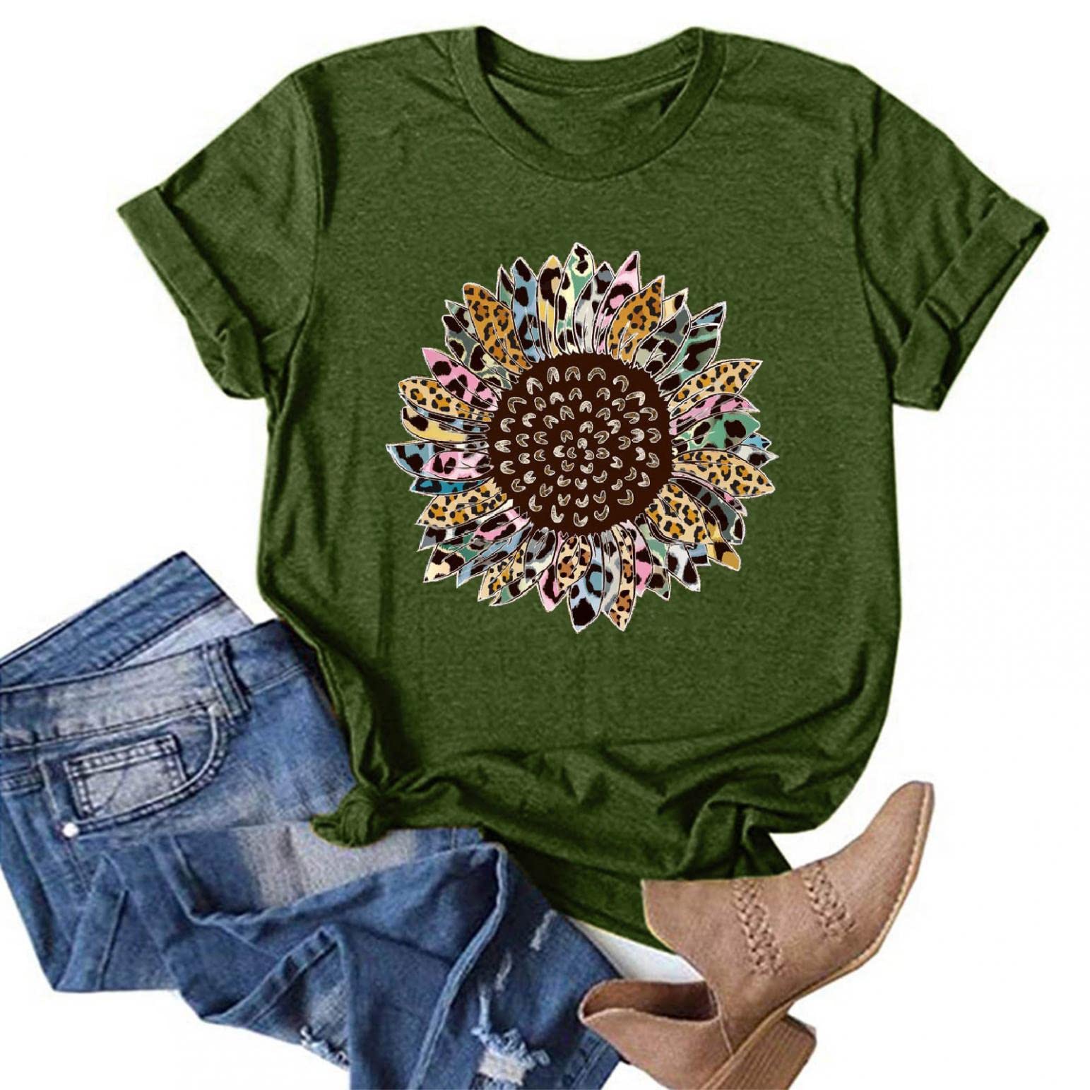 FABUIRT Women's Casual Summer T-Shirts - Loose Fit Short Sleeve Printed Blouse with Funny Graphic Design | Perfect for Beach Outings, Weekend Wear & Casual Office Looks