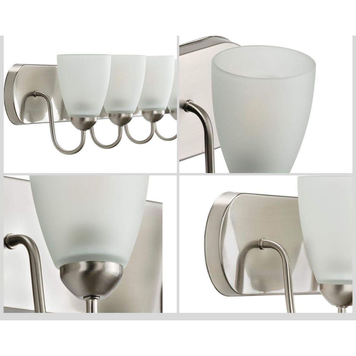 Progress Lighting P2709-09 Gather Bath & Vanity Light Fixture in Brushed Nickel Finish - Perfect for Bathroom Vanity, Powder Room, and Dressing Area Lighting