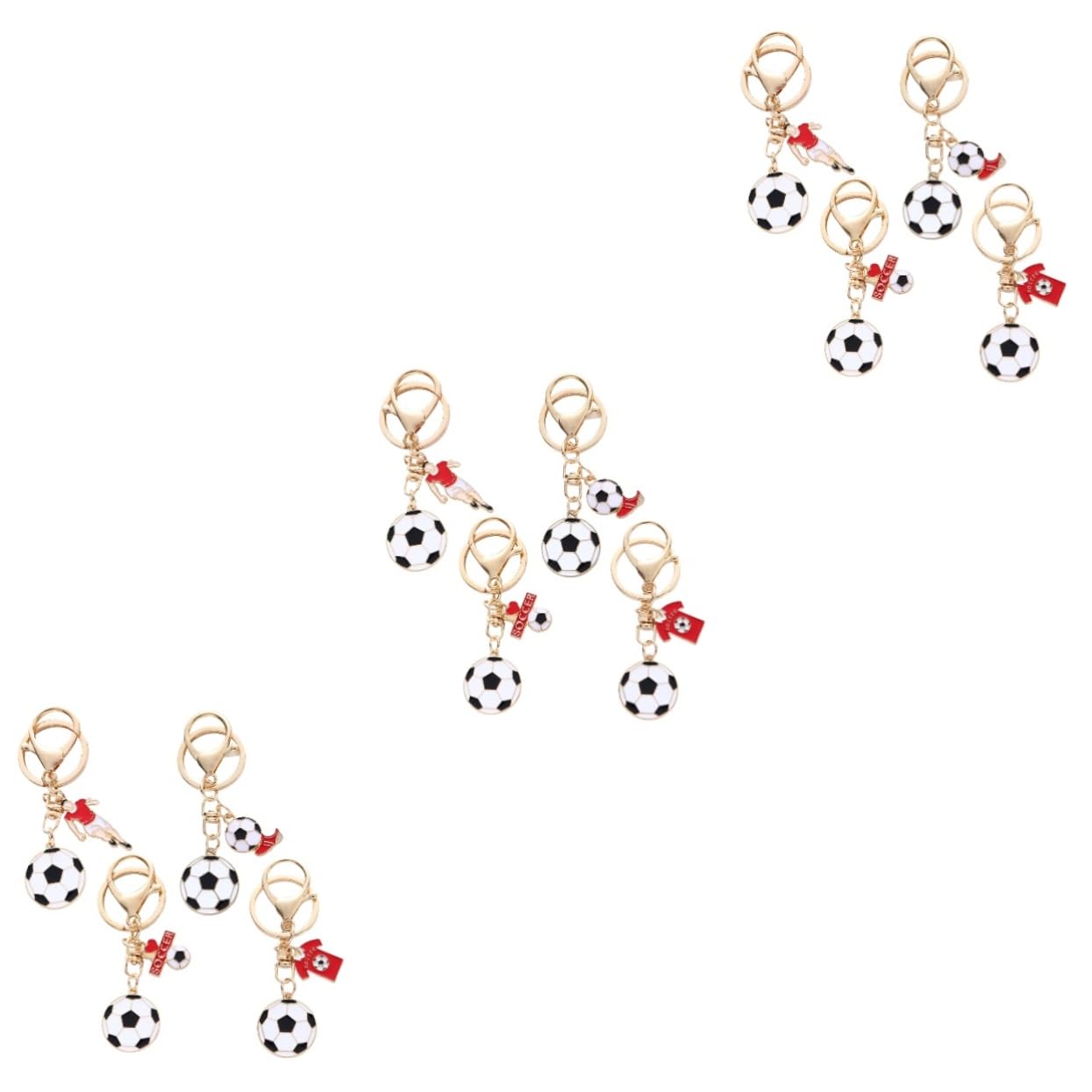 12 Pcs Football Keychain Set - Zinc Alloy Key Rings for Sports Fans & Gifts