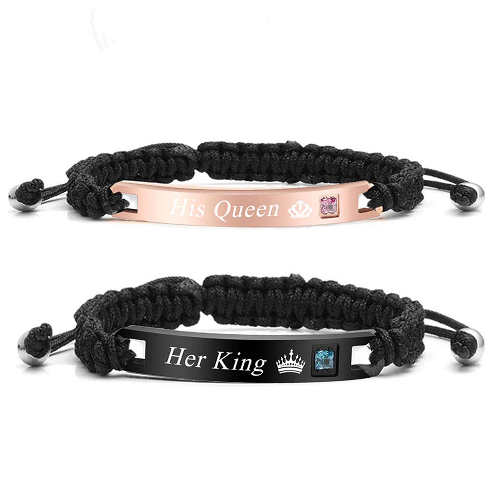 Matching Couple Bracelets Set - Handmade Rope Braided Promise Bracelets for Women & Men | Romantic Gift for Anniversary, Valentine's Day & Relationship Milestones