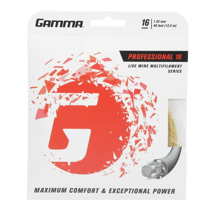 Gamma Live Wire Professional 16/1.32 Tennis String (Natural) - High Performance Tennis Racket String for Enhanced Control & Power | Perfect for Competitive Play & Tournament Matches