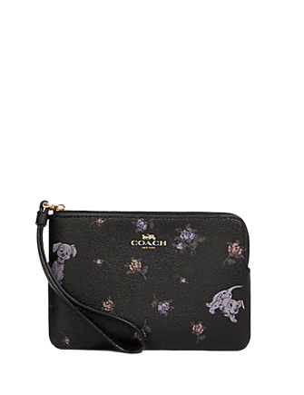 Coach Disney X Corner Zip Wristlet - Dalmatian Floral Print Crossbody Bag for Women | Perfect for Everyday Use, Travel & Disney Theme Parties