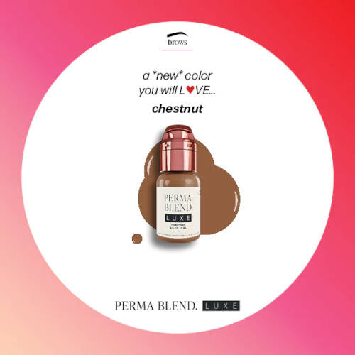 Perma Blend Luxe Chestnut Pigment - Professional Tattoo Ink for Permanent Makeup & Body Art - Perfect for Eyebrows, Lips, and Beauty Enhancements