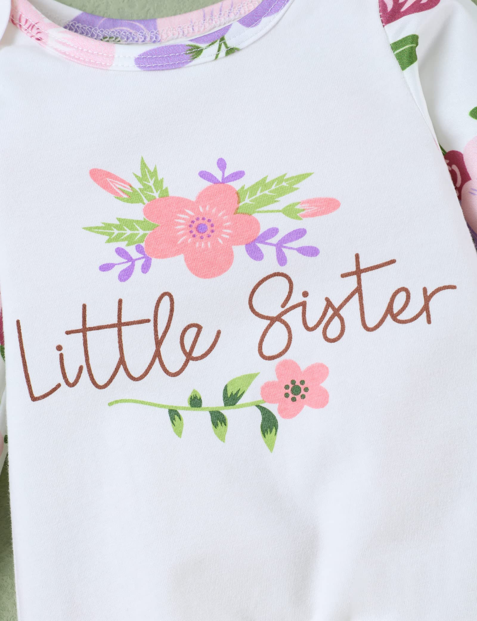 RCPATERN Newborn Baby Girl Outfits - 4Pcs Letter Print Romper Jumpsuits Set | Soft Cotton Infant Clothes for 0-12 Months | Perfect for Photoshoots, Birthday Parties & Daily Wear