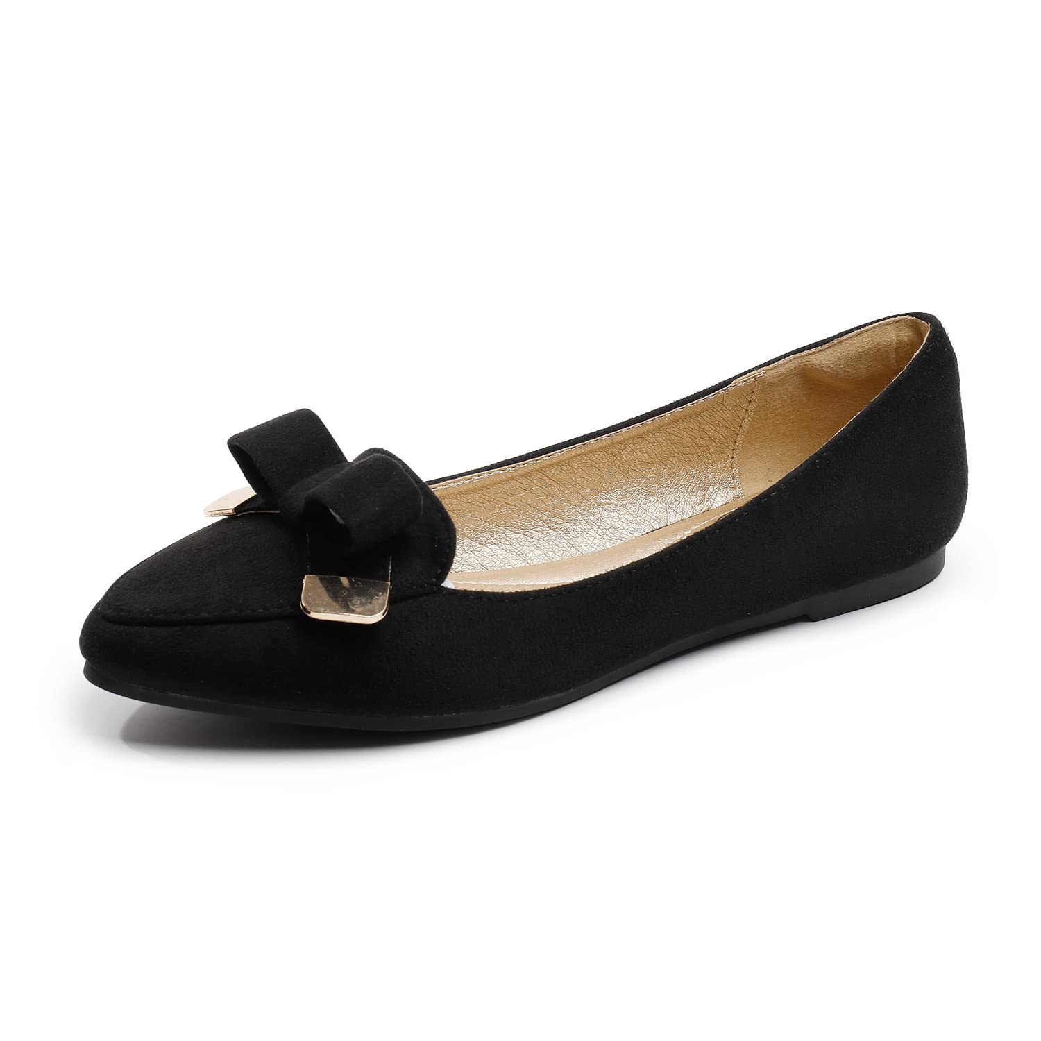 Trary Women's Slip-On Loafers - Comfortable Pointed Toe Flats with Bow for Office, Walking, Driving, Wedding & Dress Occasions | Professional & Casual Wear for Women