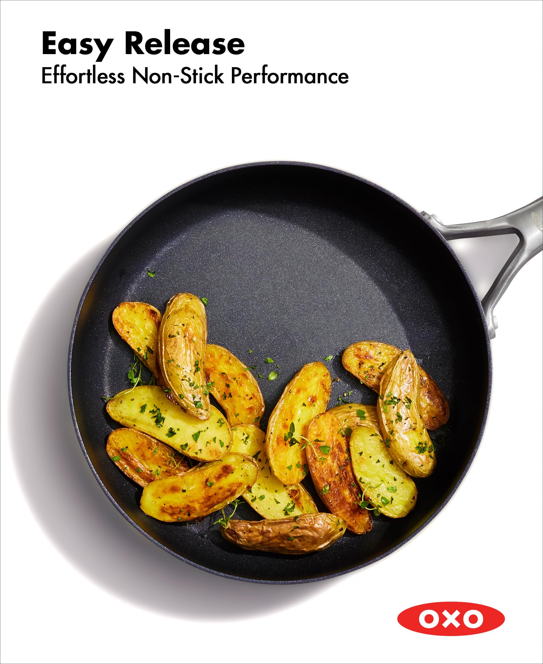 OXO Professional 3QT Saute Pan with Lid - Hard Anodized Ceramic Nonstick Cookware, PFAS-Free, Induction Compatible, Diamond Reinforced Coating - Perfect for Searing, Sauteing & Oven Cooking | Dishwasher Safe & Oven Safe Up to 500°F | Ideal for Home Chefs & Professional Kitchens