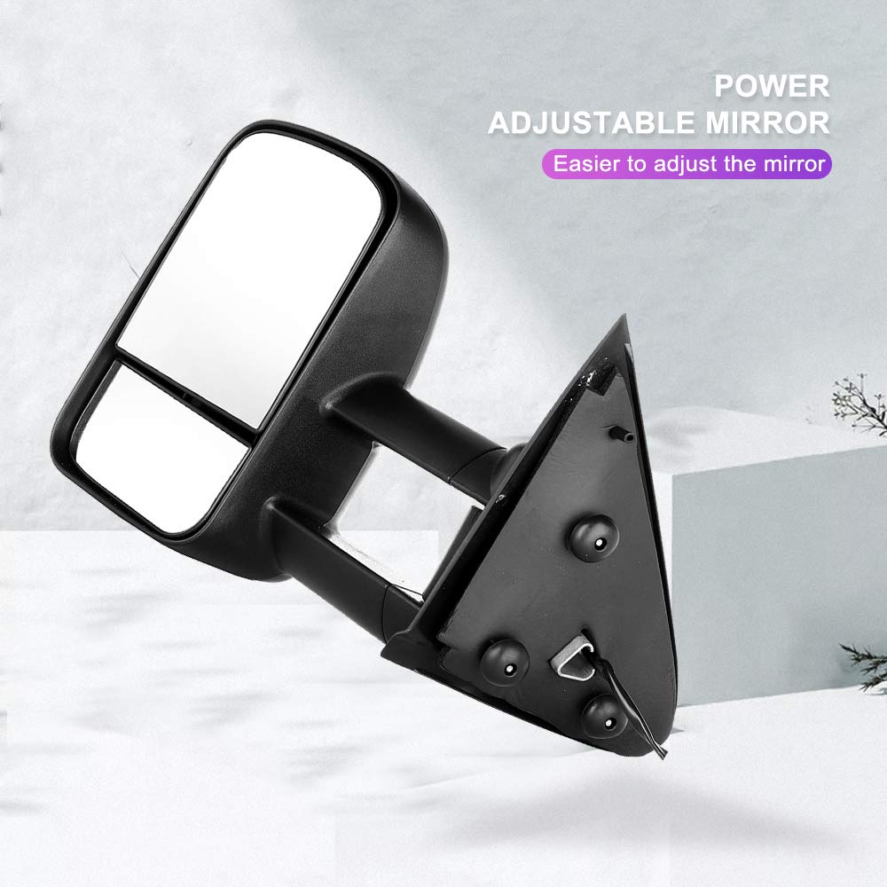 INEEDUP Towing Mirrors for Ford F150 1997-2003 - Power Adjustable Side Mirrors (Left & Right) for Standard & Extended Cab Models | Non-Heated, No Turn Signal | Perfect for Truck Accessories & Towing Safety