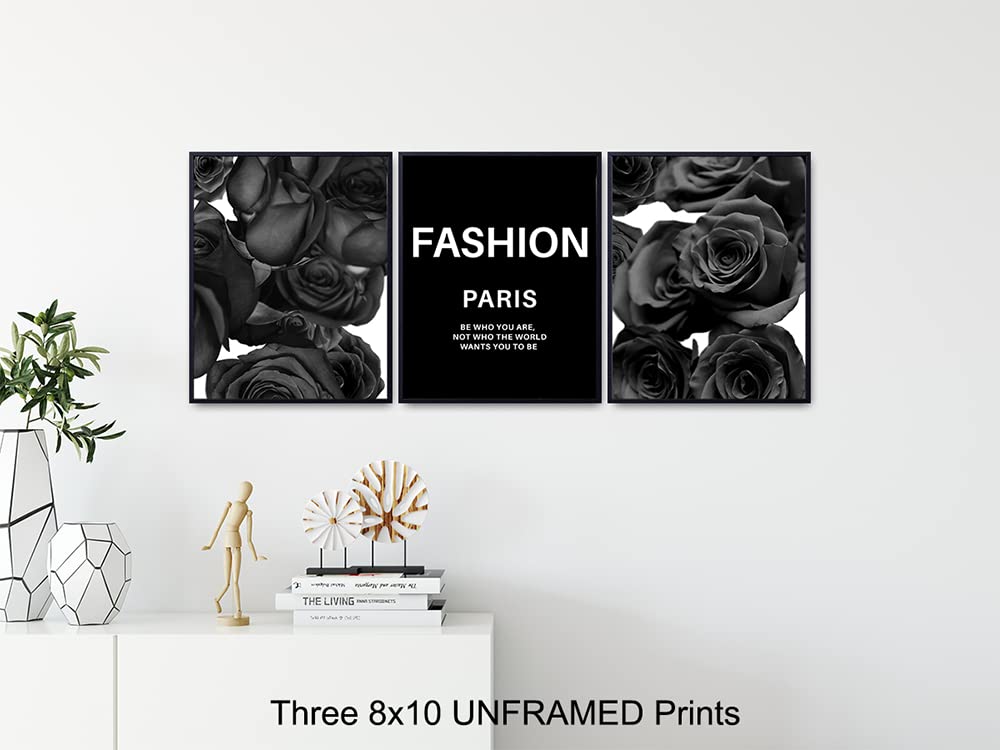 Fashion Quote Wall Art Set - Glam Designer Artwork Prints for Home Decor, Bedroom, Living Room, Bathroom & Office | Luxury Gift for Women & Fashionistas | Elegant Black Couture Design - Perfect for Modern Interiors & Fashion-Inspired Spaces