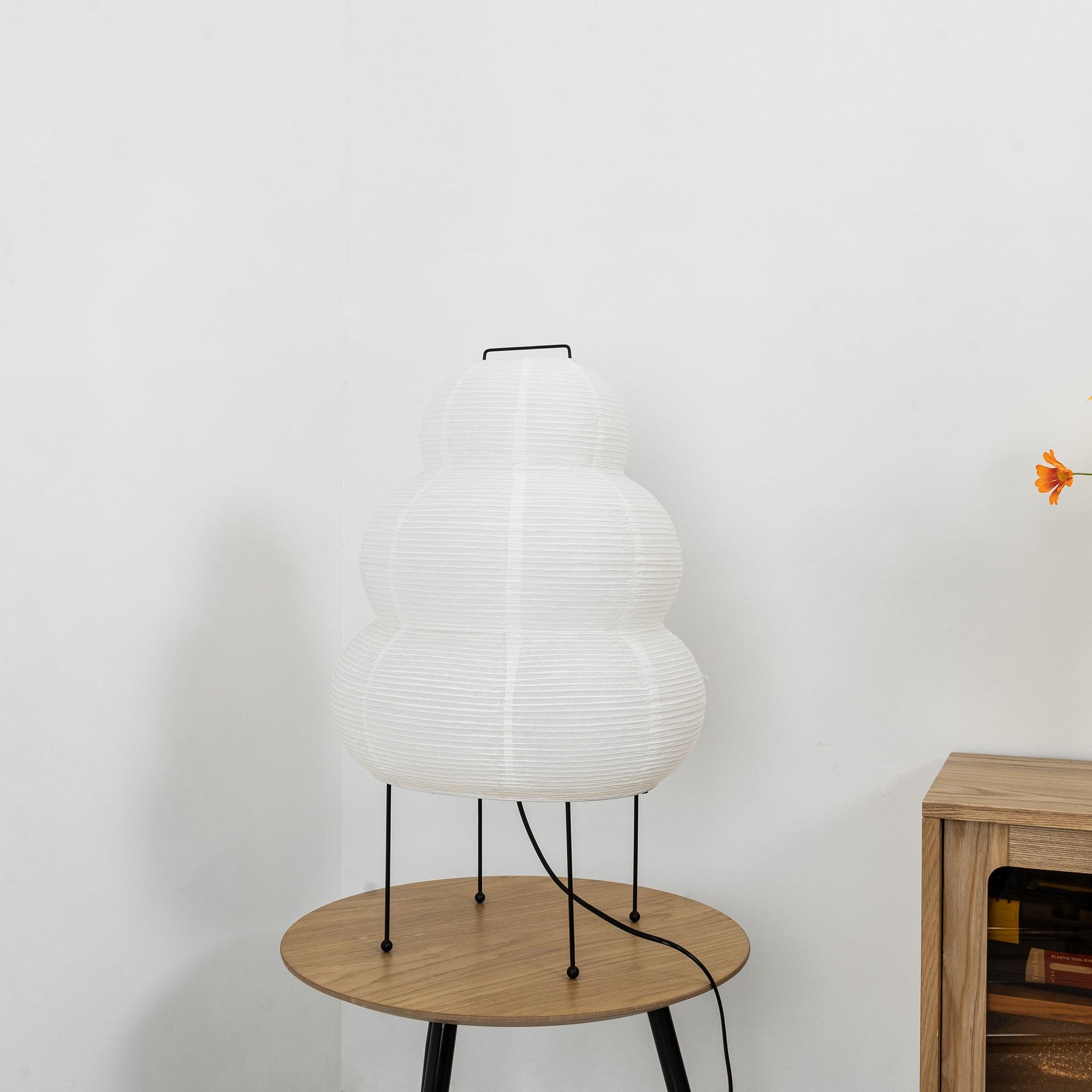 Japanese Akari Paper Table Lamp - Handmade Shoji Style Lighting for Bedroom, Living Room & Office - Warm Ambient Light for Relaxation & Decor