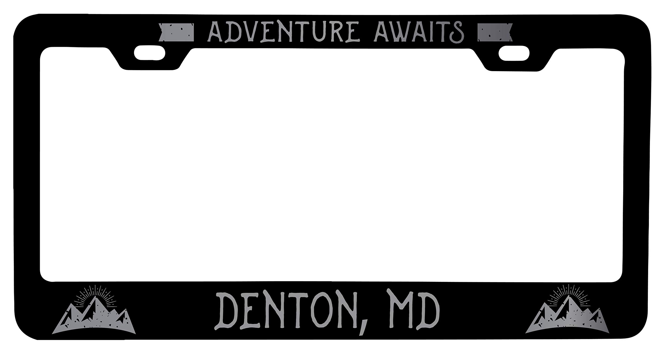 Custom Laser Etched Black Metal License Plate Frame - Premium Vanity Car Accessory for Maryland & US Vehicles | Perfect for Personalization & Gifts