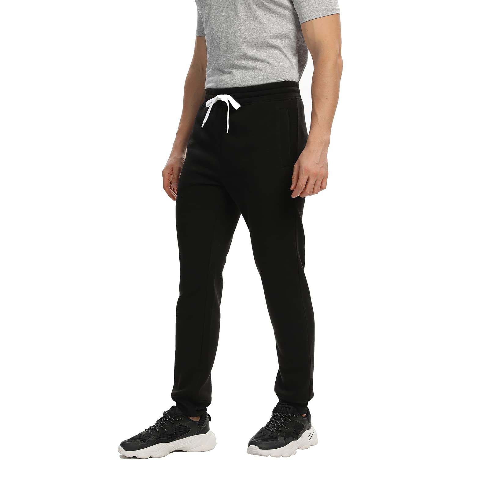 3 Pack Men's Fleece Joggers Sweatpants with Pockets & Zipper Pockets - Athletic Workout Gym Pants for Running, Training, and Casual Wear