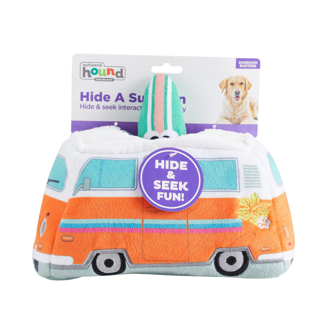 Hide A Surf Van Interactive Dog Toy - Fun Puzzle Game for Dogs with Treat Dispenser - Perfect for Indoor Play & Mental Stimulation