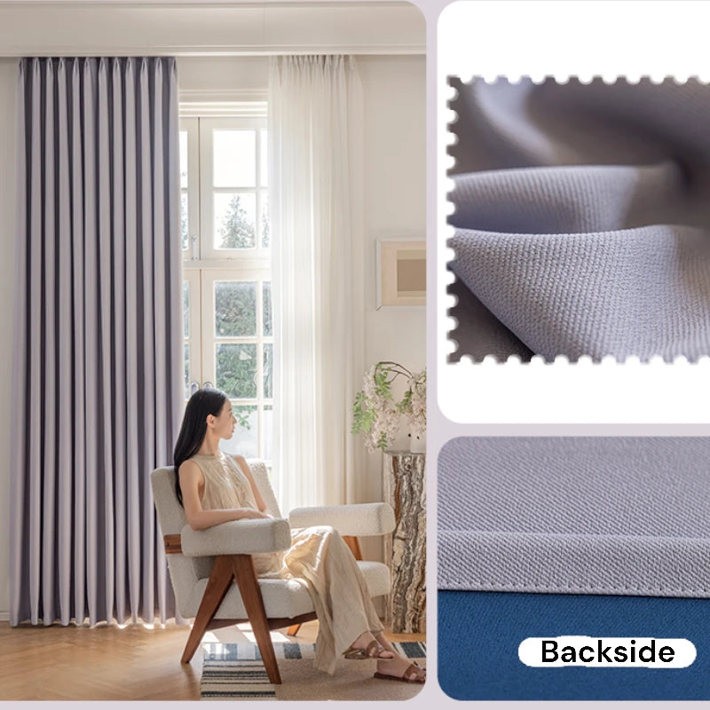 Amina Chenille Blackout Curtains - Thermal Insulated Custom Window Drapes for Bedroom & Living Room - Noise Reducing & Light Blocking for Better Sleep & Privacy