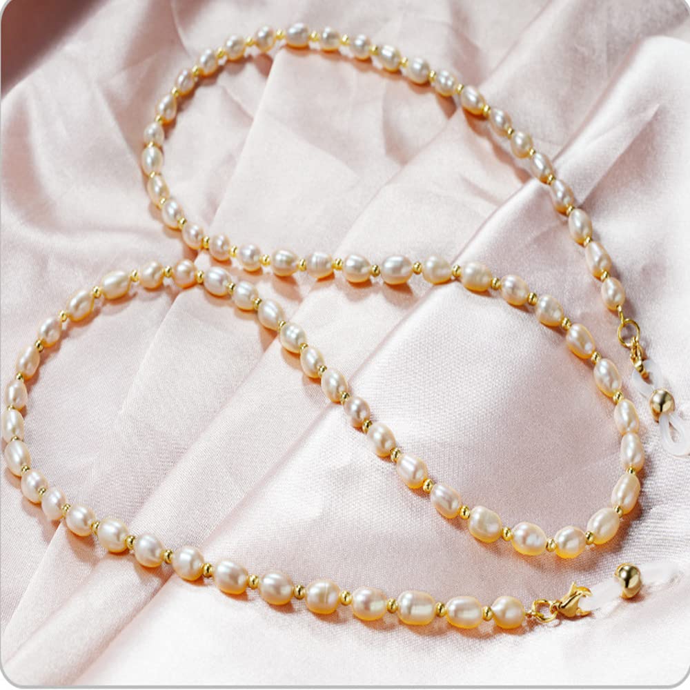 DNLKWGO Pearl Glasses Chain - Stylish Sunglasses Strap Holder with Freshwater Pearls, 3 Color Options for Women & Girls | Perfect for Reading, Driving & Fashion Accessories