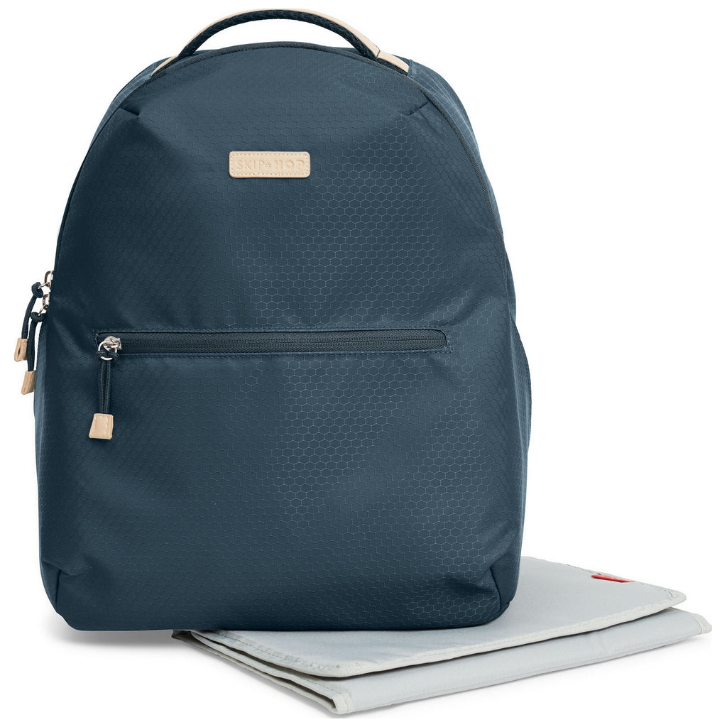 Skip Hop GO Envi Eco-Friendly Diaper Backpack - Blue Grey Hex | Waterproof Baby Changing Bag for Travel, Daycare & On-the-Go Parents