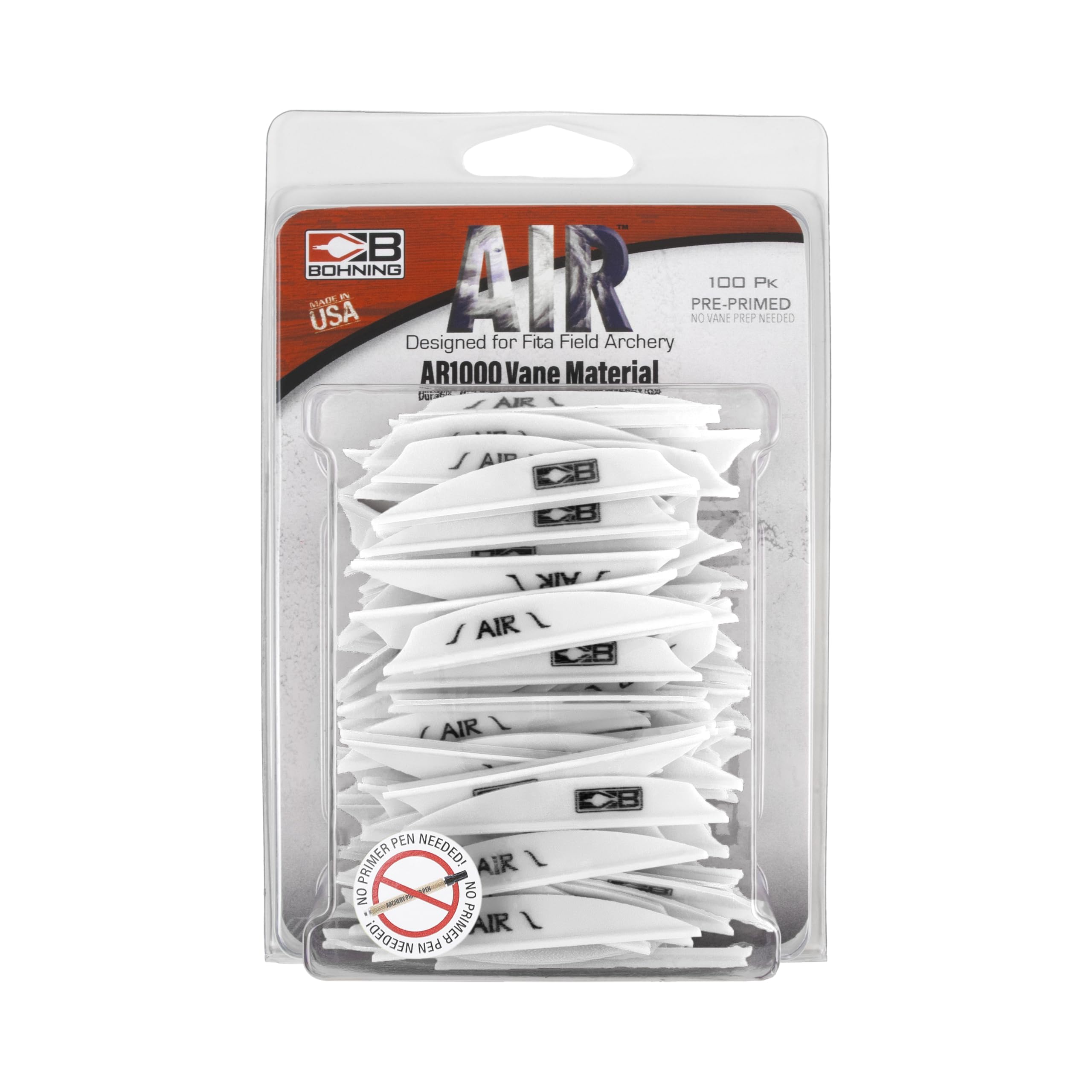 Bohning Co Air Vanes - 100 Pack | High-Performance Archery Fletching for Hunting & Target Practice | Perfect for Outdoor Sports & Bowhunting Accessories