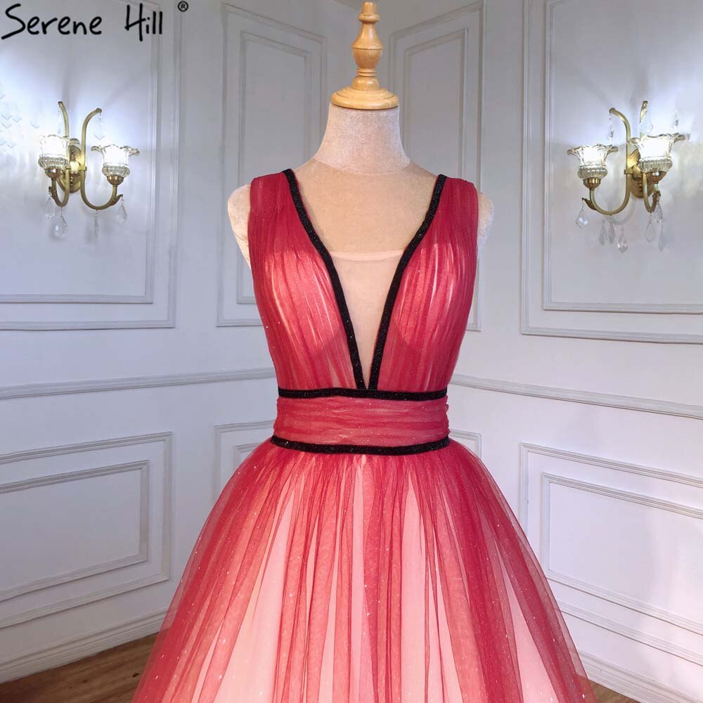 Elegant Red Sexy Evening Dress for Women - Sleeveless Lace-Up Ball Gown for Parties, Prom, and Formal Events - Serene Hill Collection 2025