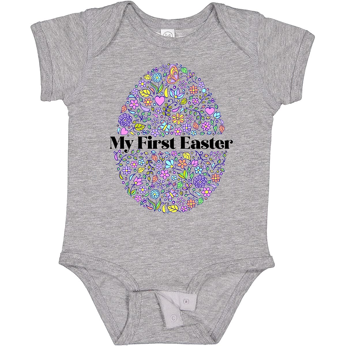 Inktastic My First Easter Egg Outfit for Girls Baby Bodysuit - Cute Easter Outfit for Baby Girls, Soft Cotton Infant Onesie - Perfect for Easter Photos, Church, Egg Hunts & Family Gatherings
