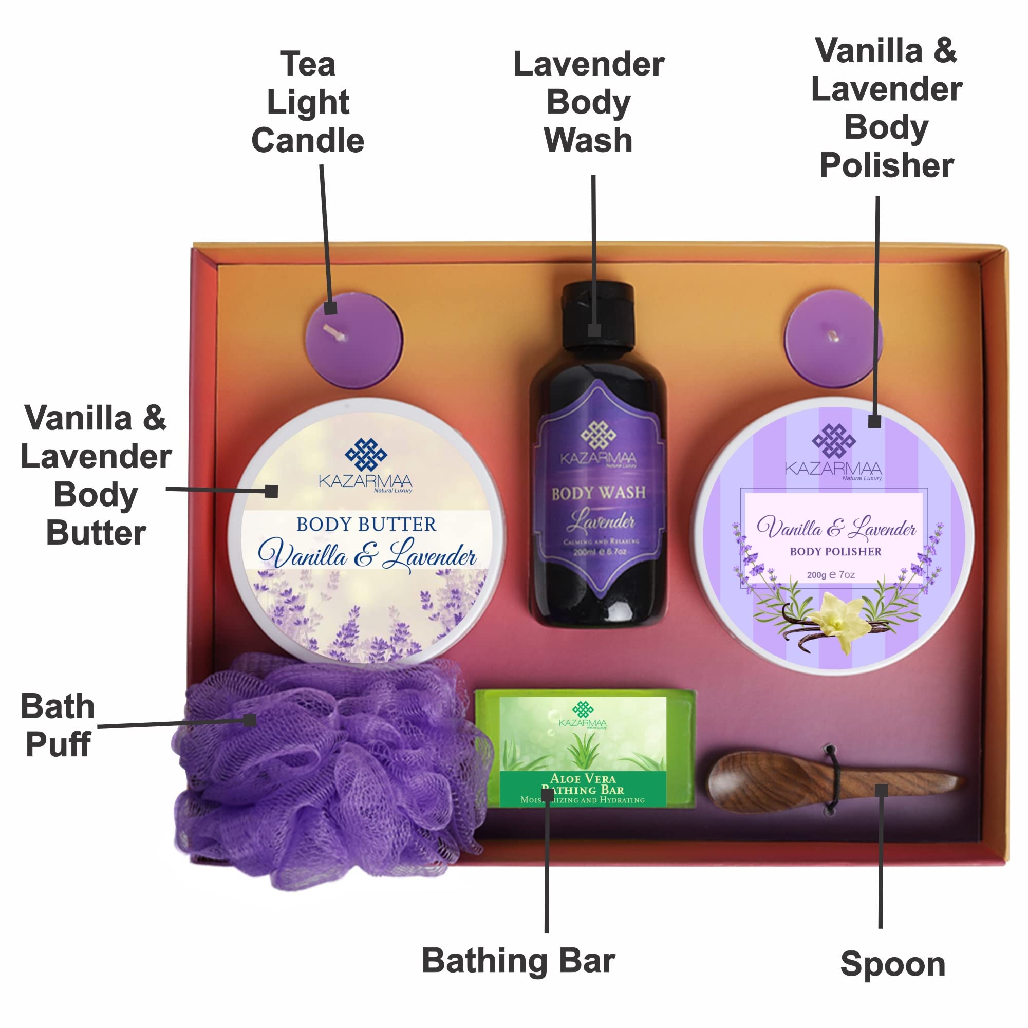 KAZARMAA Skin Care Gift Set - Body Scrub & Butter for Spa & Tan Removal