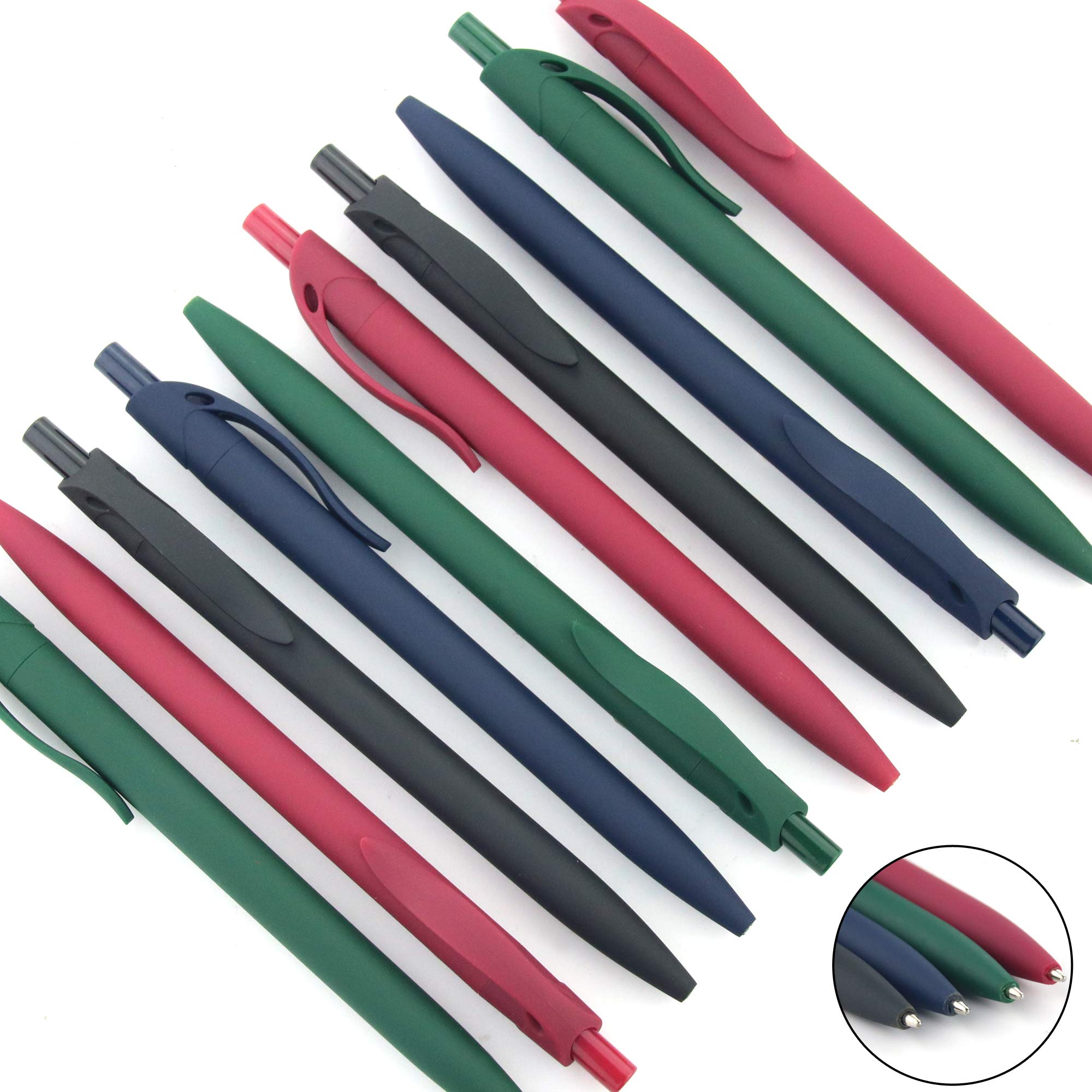 200 Pack No Bleed Black Ballpoint Pens - Retractable Medium Point 1.0mm Smooth Ink Pens for Office, School & Business Writing (Bulk Pack)