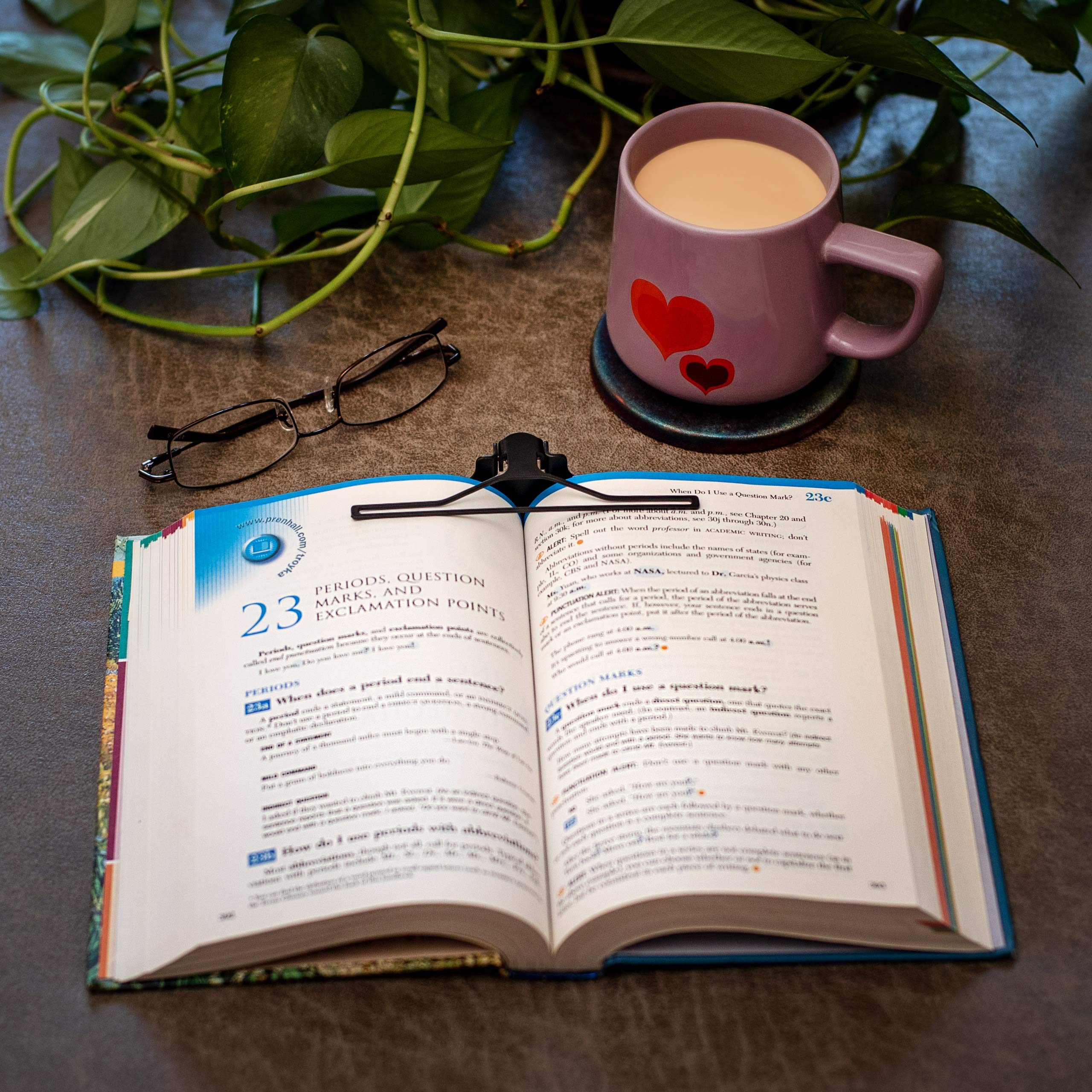 FolioKlip Book Page Holder - Hands Free Reading Clip for Books, Sheet Music & Cookbooks | Adjustable Page Holder for Easy Reading, Studying & Cooking | Perfect Book Accessory & Gift for Book Lovers (Fits All Sizes) | Use While Reading in Bed, Cooking, or Playing Instruments