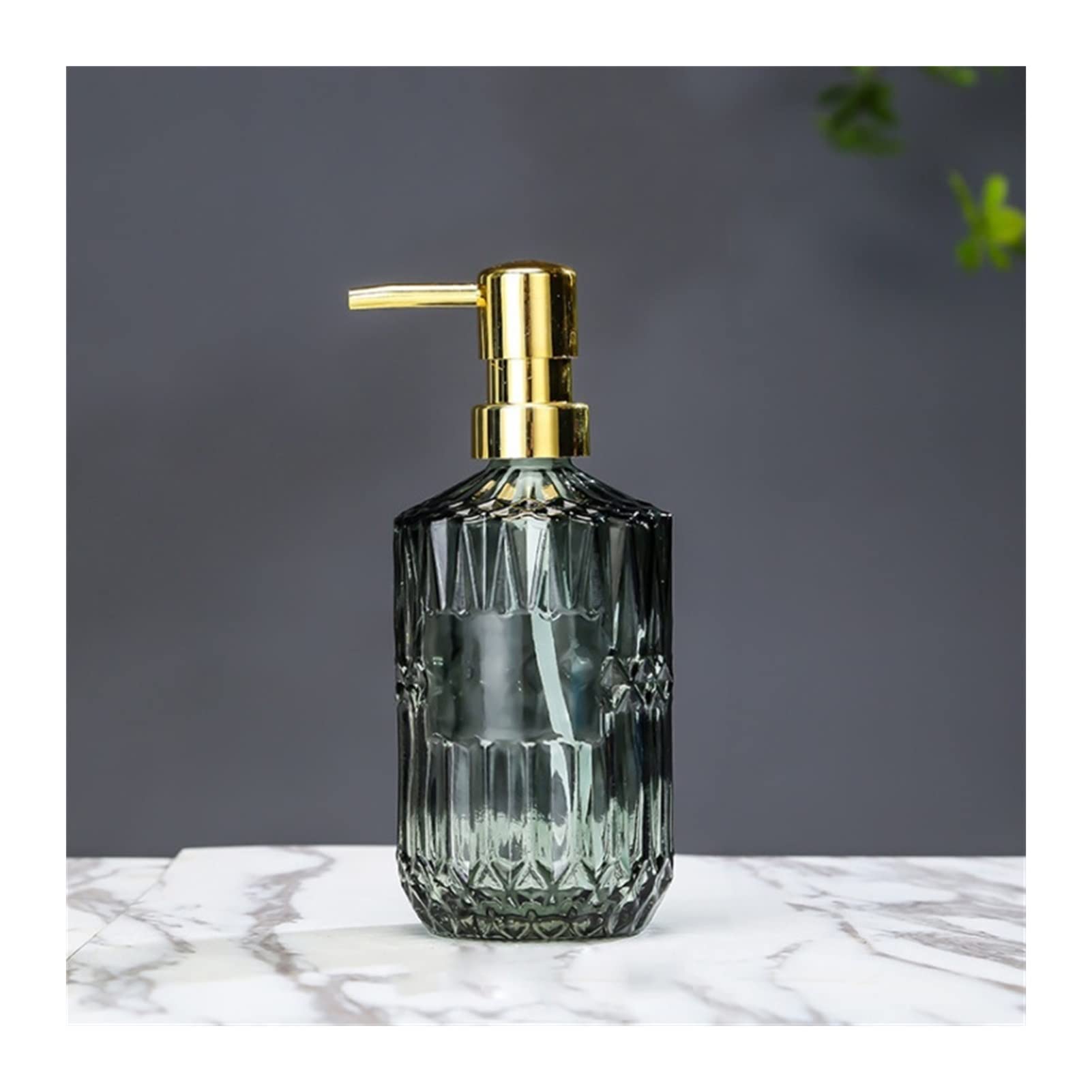 Glass Soap Dispenser Bottle - 450ml Manual Press Lotion Dispenser for Shower Gel, Shampoo & Liquid Soap - Refillable Bathroom & Kitchen Container (Color C) | Perfect for Sink Countertops, Vanities & Shower Organization