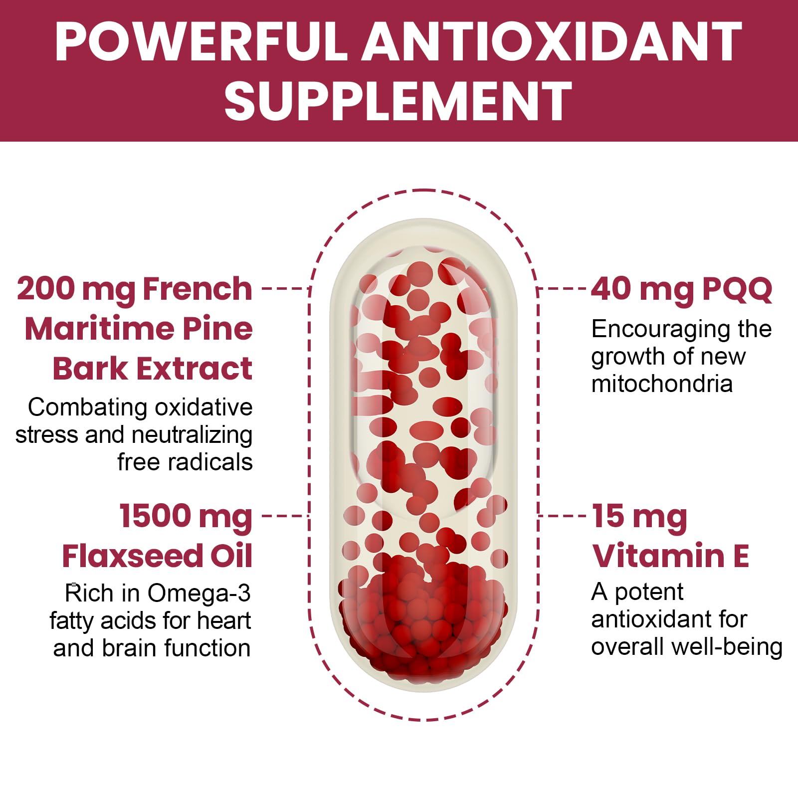 Premium French Maritime Pine Bark Extract 200mg with Liposomal Saffron - Antioxidant Supplement for Brain Health & Stress Relief - Supports Memory, Focus & Mood - Perfect for Daily Wellness & Cognitive Support