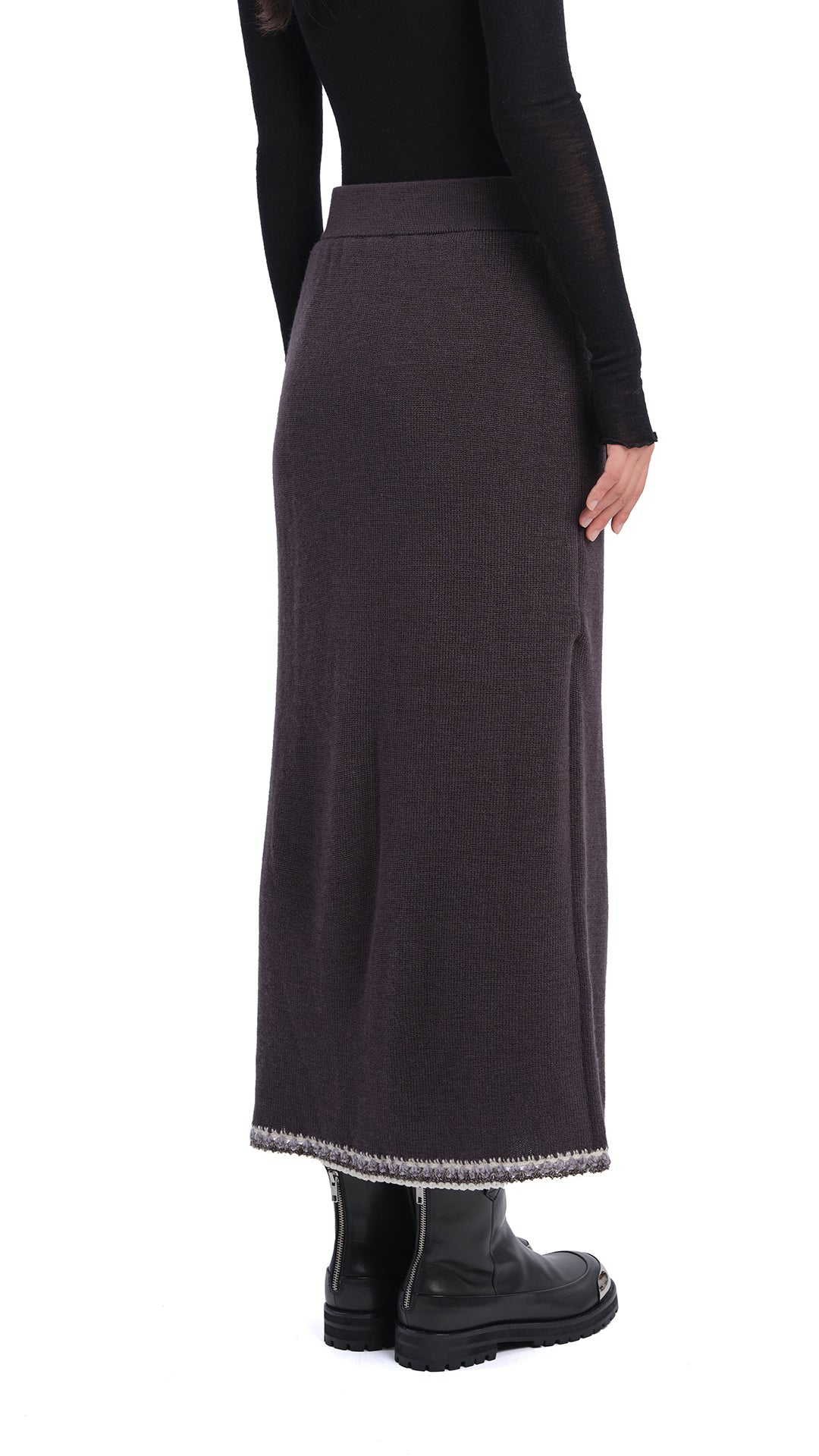 Elegant Crochet Trim Pencil Skirt for Women - Floral Lace Hem Bodycon Midi Skirt - Perfect for Office, Date Night & Special Occasions