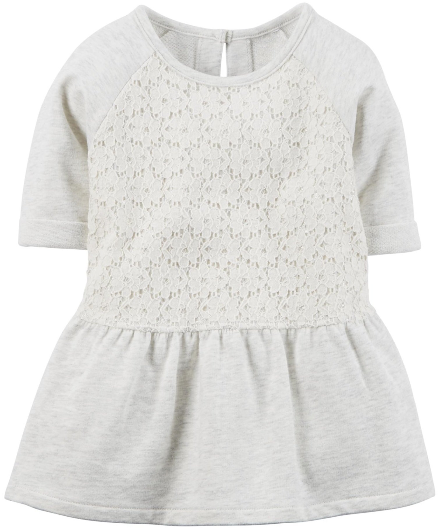 Carter's Gray Peplum Lace Tunic Play Dress for Girls Size 8 - Perfect for Birthday Parties, School Events & Special Occasions