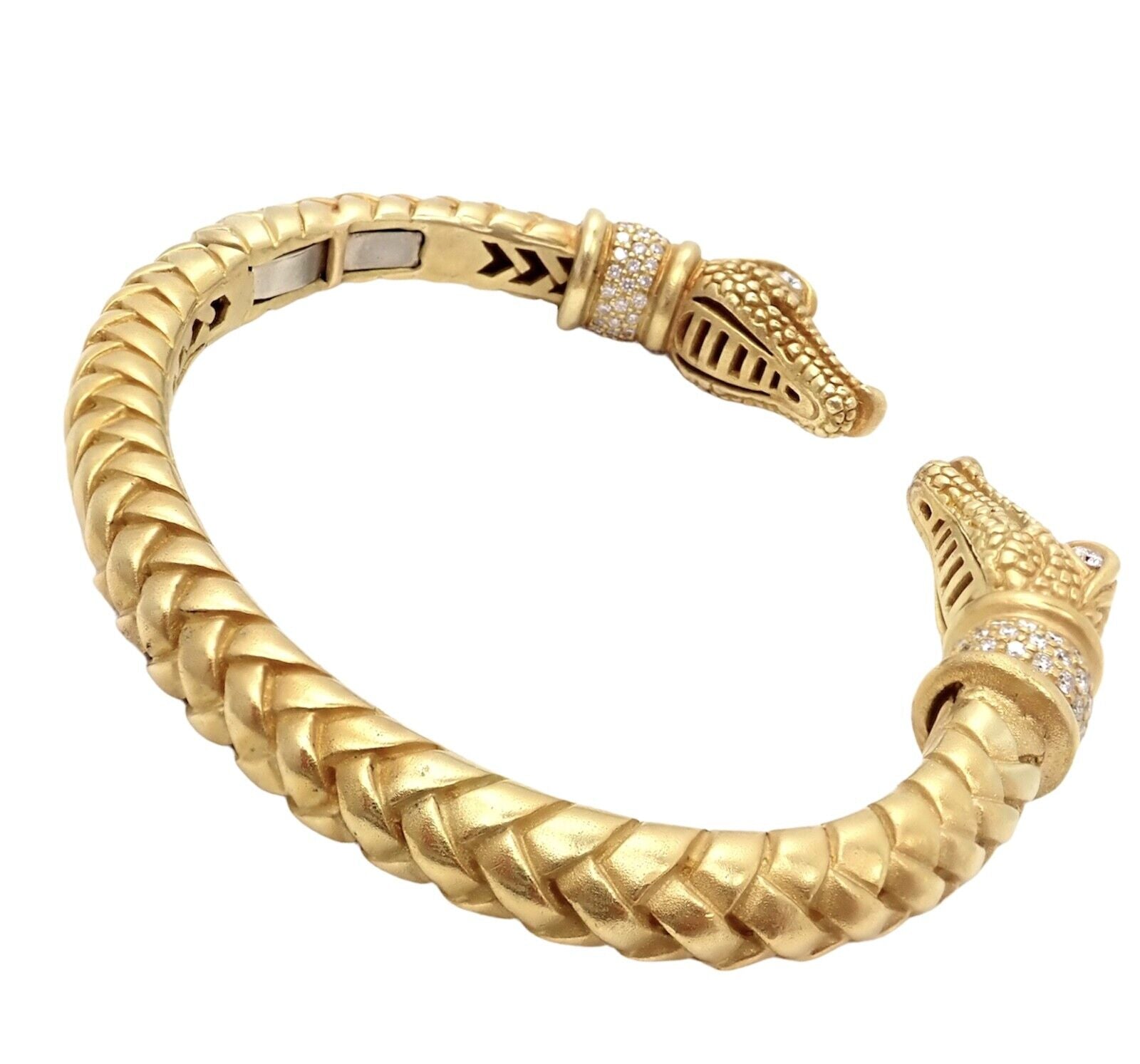 Authentic Kieselstein Cord 18k Yellow Gold Diamond Alligator Head Bracelet - Luxury Jewelry for Women, Perfect Gift for Anniversary & Special Occasions