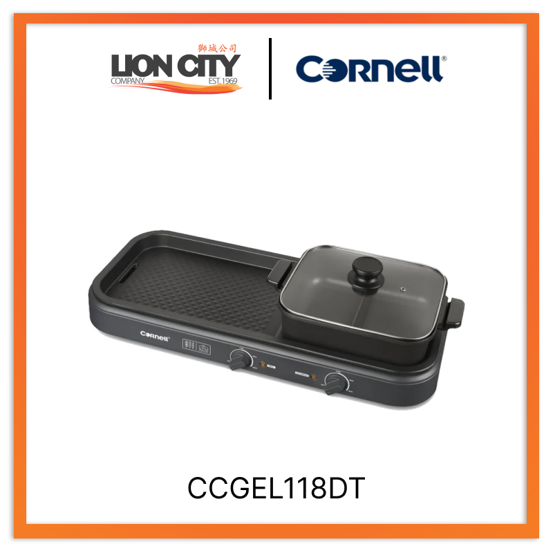 **Cornell 2-in-1 Non-Stick Steamboat & BBQ Grill Hot Pot Set (Dual Pot) – Perfect for Indoor & Outdoor Cooking, Family Gatherings & Parties – CCGEL118DT**