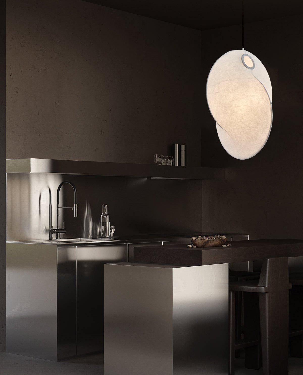 Celeste Crescent Pendant Light - Modern Moon Shaped Hanging Lamp for Bedroom, Living Room & Dining Room Decor | Dimmable LED Chandelier Lighting Fixture