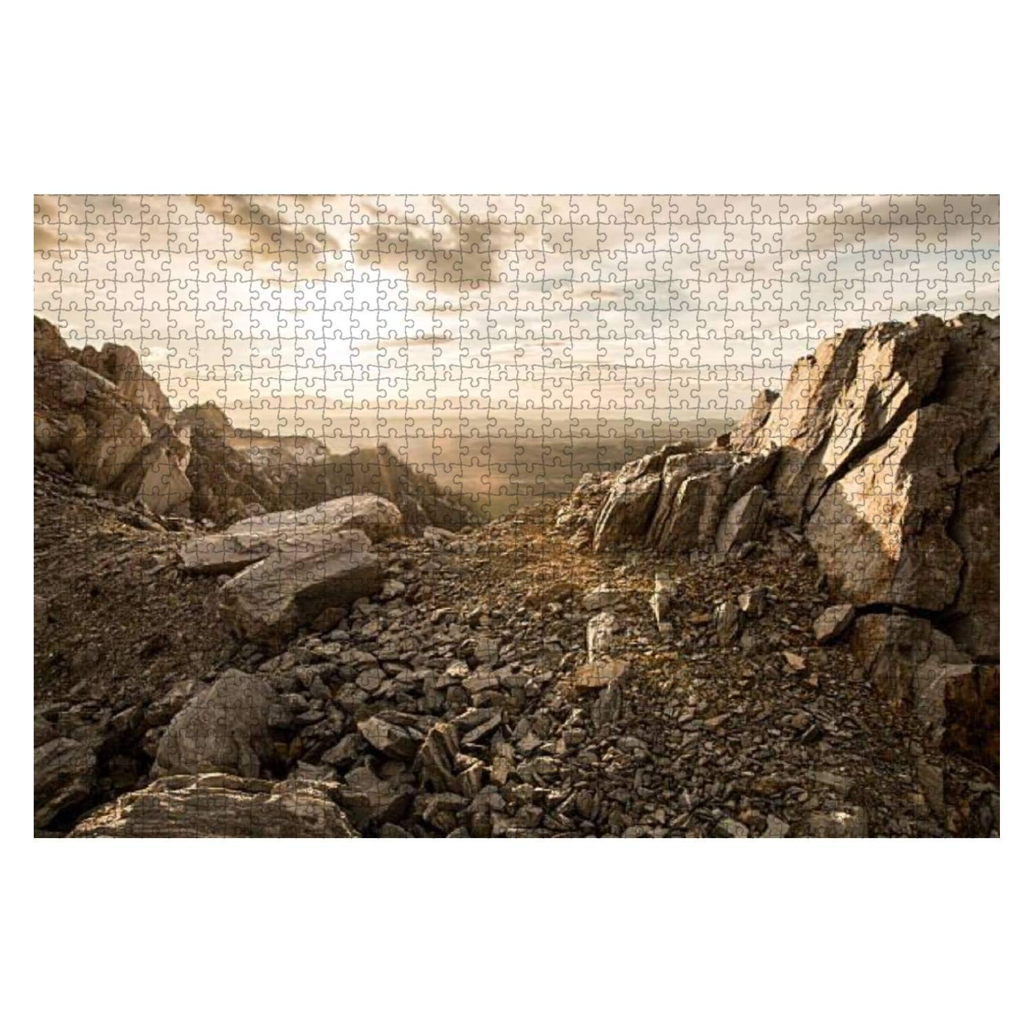 500-Piece Rocky Mountain Sunset Jigsaw Puzzle for Adults & Kids - Large Wooden Puzzle Pieces, Educational Toy, Creative Game & Home Decor - Perfect for Family Bonding, Stress Relief & Room Decoration