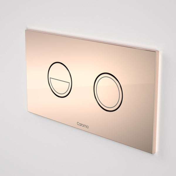 Caroma Invisi Series II Round Dual Flush Toilet Button Plate - Metallic Bronze Finish | Modern Bathroom Upgrade for Water Efficiency & Sleek Design