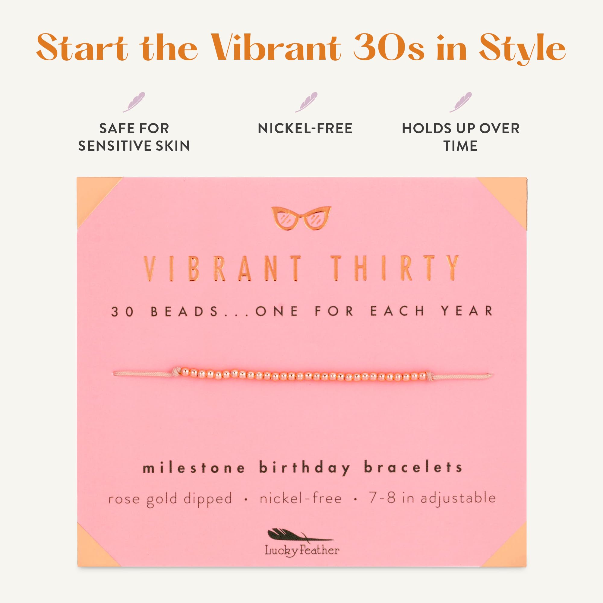 30th Birthday Gifts for Women - 14K Gold Dipped Beaded Bracelet with 30 Adjustable Beads | Thoughtful 30th Birthday Present for Her | Perfect for Milestone Celebrations, Anniversaries & Special Occasions