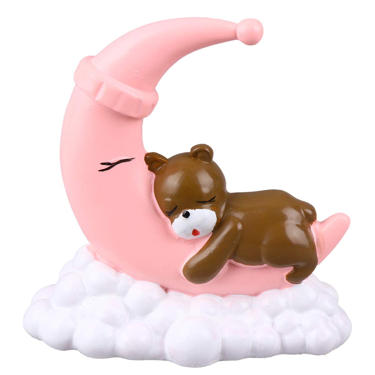 TOYANDONA Adorable Resin Bear Cake Topper - Pink Birthday Cake Decoration for Kids, Baby Showers & Parties | Handcrafted Cake Decor for Celebrations & Special Events
